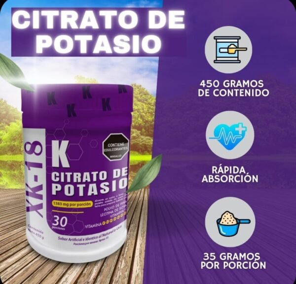 Citrato de potasio en polvo XK- 18 x 450g - Imagen 2