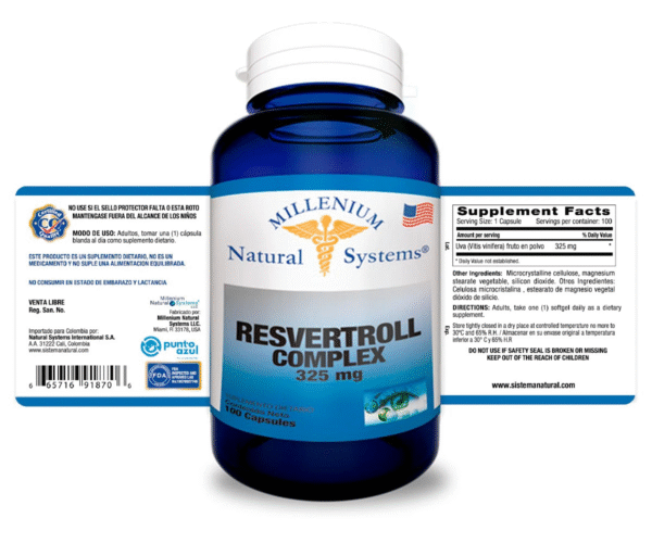 Resvertroll Complex 325 mg x 100 Cápsulas - Imagen 2